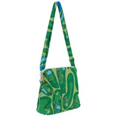 Golf Course Par Golf Course Green Zipper Messenger Bag by Cemarart