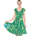 Golf Course Par Golf Course Green Cap Sleeve Front Wrap Midi Dress View1