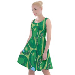 Golf Course Par Golf Course Green Knee Length Skater Dress by Cemarart