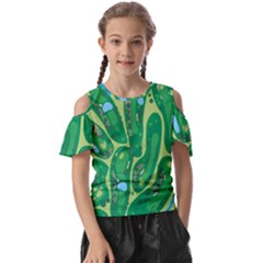 Golf Course Par Golf Course Green Kids  Butterfly Cutout T-shirt by Cemarart