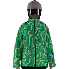 Golf Course Par Golf Course Green Men s Zip Ski And Snowboard Waterproof Breathable Jacket by Cemarart