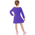 Ultra Violet Purple Kids  Long Sleeve Velvet Dress View2