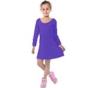 Ultra Violet Purple Kids  Long Sleeve Velvet Dress View1