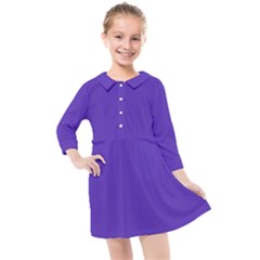 Ultra Violet Purple Kids  Quarter Sleeve Shirt Dress by bruzer