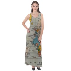 Circular Concentric Radial Symmetry Abstract Sleeveless Velour Maxi Dress by Proyonanggan