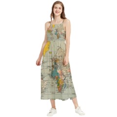 Circular Concentric Radial Symmetry Abstract Boho Sleeveless Summer Dress by Proyonanggan