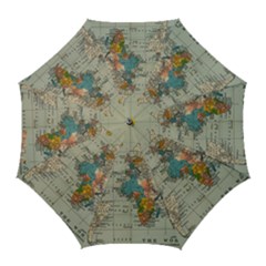 Vintage World Map Golf Umbrellas by Proyonanggan