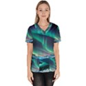 Aurora Borealis Women s V-Neck Scrub Top View1