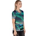 Aurora Borealis Women s V-Neck Scrub Top View3