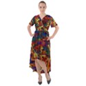 Hexagon Honeycomb Pattern Design Front Wrap High Low Dress View1