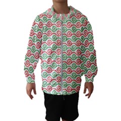 Pattern Flowers Geometric Kids  Hooded Windbreaker by Ndabl3x