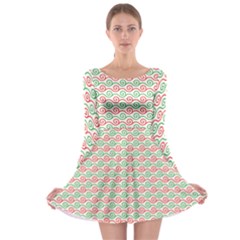 Spirals Geometric Pattern Design Long Sleeve Skater Dress by Ndabl3x