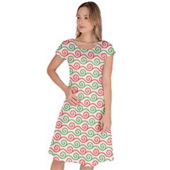 Spirals Geometric Pattern Design Classic Short Sleeve Dress by Ndabl3x