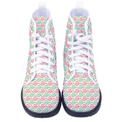 Background Pattern Leaves Texture Kid s High-top Canvas Sneakers by Ndabl3x