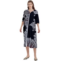 Abstract Complex Fractal Math Women s Cotton 3/4 Sleeve Nightgown by Bedest