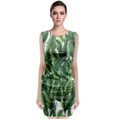 Green Banana Leaves Classic Sleeveless Midi Dress by goljakoff