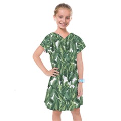 Green Banana Leaves Kids  Drop Waist Dress by goljakoff