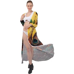 City Light Sky Landmark Painting Maxi Chiffon Beach Wrap by Cemarart