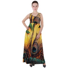 Art Paint Landscape Mountain Empire Waist Velour Maxi Dress by Cemarart