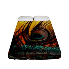 Peacock Feather Native Fitted Sheet (full/ Double Size) by Cemarart