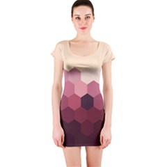 Hexagon Valentine Valentines Short Sleeve Bodycon Dress by Grandong