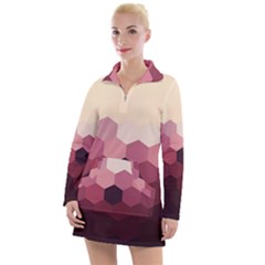 Hexagon Valentine Valentines Women s Long Sleeve Casual Dress by Grandong