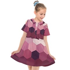 Hexagon Valentine Valentines Kids  Short Sleeve Shirt Dress by Grandong