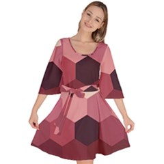 Hexagon Valentine Valentines Velour Kimono Dress by Grandong