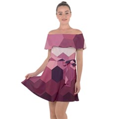 Hexagon Valentine Valentines Off Shoulder Velour Dress by Grandong