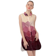 Hexagon Valentine Valentines Sleeveless Shirt Dress by Grandong