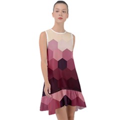 Hexagon Valentine Valentines Frill Swing Dress by Grandong