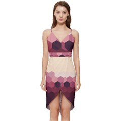 Hexagon Valentine Valentines Wrap Frill Dress by Grandong