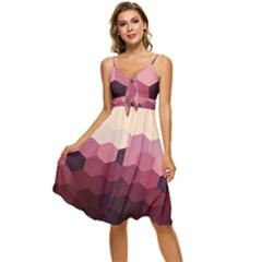 Hexagon Valentine Valentines Sleeveless Tie Front Chiffon Dress by Grandong