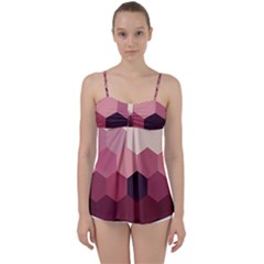 Love Amour Butterfly Colors Flowers Text Babydoll Tankini Top by Grandong