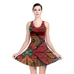 Fractals, Floral Ornaments, Rings Reversible Skater Dress by nateshop