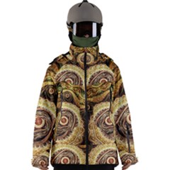 Fractals, Floral Ornaments, Waves Men s Zip Ski And Snowboard Waterproof Breathable Jacket by nateshop