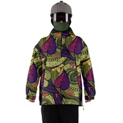 Green Paisley Background, Artwork, Paisley Patterns Men s Ski And Snowboard Waterproof Breathable Jacket by nateshop