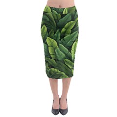 Green Leaves Midi Pencil Skirt by goljakoff