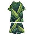 Banana leaves pattern Kids  Swim T-Shirt and Shorts Set View2