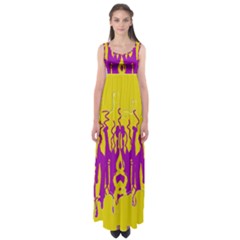 Yellow And Purple In Harmony Empire Waist Maxi Dress by pepitasart