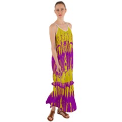 Yellow And Purple In Harmony Cami Maxi Ruffle Chiffon Dress by pepitasart