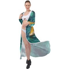 Double Exposure Flower Maxi Chiffon Beach Wrap by Cemarart