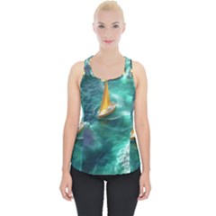 Dolphins Sea Ocean Water Piece Up Tank Top by Cemarart