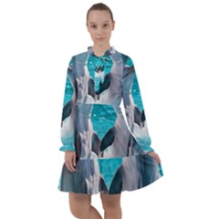 Dolphins Sea Ocean All Frills Chiffon Dress by Cemarart