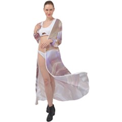 Silk Waves Abstract Maxi Chiffon Beach Wrap by Cemarart