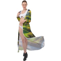 Countryside Landscape Nature Maxi Chiffon Beach Wrap by Cemarart