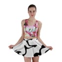 Black And White Swirl Background Mini Skirt View1