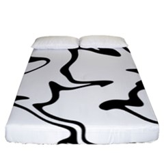 Black And White Swirl Background Fitted Sheet (california King Size) by Cemarart