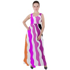 Warp Liquid Multicolor Kids Empire Waist Velour Maxi Dress by Cemarart