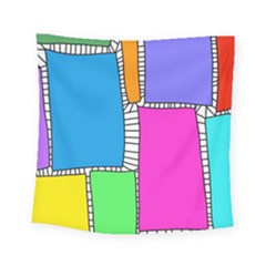 Shapes Texture Colorful Cartoon Square Tapestry (small) by Cemarart